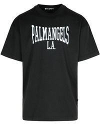 Palm Angels - College Classic Logo-Print Cotton T-Shirt - Lyst