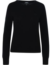 A.P.C. - Nina Sweater In Black Virgin Wool - Lyst