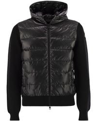 Moncler - Wool-lined Hooded Zip-up Sweatshirt - Lyst