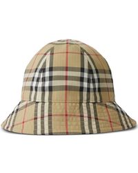 Burberry - Check Motif Nylon Bucket Hat - Lyst