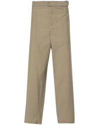 Lemaire - Cotton Belted Carrot Trousers - Lyst