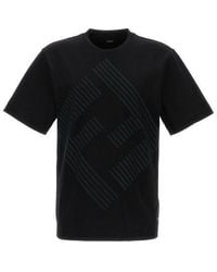 Fendi - Embroidered Oversized Logo T Shirt. - Lyst