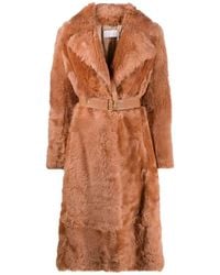 Chloé - Belted Shearling Coat - Lyst