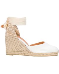 Castañer - 'carina' White And Beige Canvas Closed-toe Espadrilles Woman - Lyst