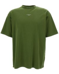 Drole de Monsieur - Green T-shirt With Slogan Print At The Front In Cotton Man - Lyst
