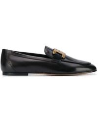 Tod's - Loafers In Leather With Chain Detail - Lyst