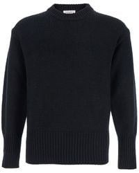 Kangra Cashmere - Crew Neck Sweater With Ribbed Design - Lyst