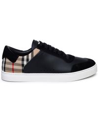 Burberry - 'stevie' Black Leather Sneakers - Lyst