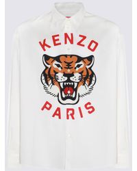 KENZO - White Multicolour Cotton Shirt - Lyst