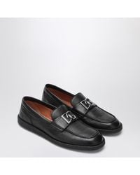 Dolce & Gabbana - Leather Loafers With Dg Logo - Lyst