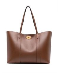 Mulberry - Brown 'bayswater' Hand Bag With Flap Detail In Leather Woman - Lyst