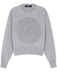 Versace - Virgin Wool And Cashmere Sweater With Front Medusa Embroidery - Lyst