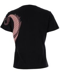 Pinko - 'Quentin' T-Shirt With Dragon Print - Lyst