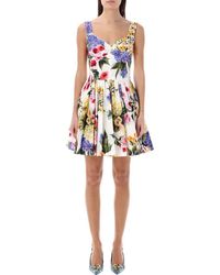 Dolce & Gabbana - Giardino Print Mini Dress - Lyst