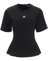 Dolce & Gabbana Logo Bustier T-shirt - Black