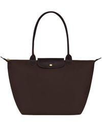 Longchamp - 'Le Pilage' Large Tote Bag With Two Top Handles And Embossed Logo On The Front - Lyst