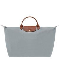Longchamp - 'Le Pliage Original' Tote Bag With Embossed Logo And Leather Trim - Lyst
