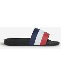 Moncler - Basile Stripe Logo Slide Sandals - Lyst