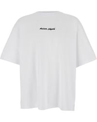 Maison Kitsuné - T-Shirt With Logo Lettering Printed On The Front - Lyst