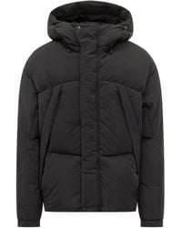 JG1 - Yves Salomon Black Hooded Down Jacket - Lyst