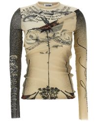 Jean Paul Gaultier - Double Layer Tulle Top - Lyst