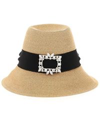 Roger Vivier - Straw Hat With Broche Vivier Buckle - Lyst