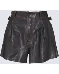 The Mannei - Black Leather Sakib Shorts - Lyst