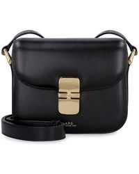 A.P.C. - Smooth Leather Flap Crossbody Handbag For - Lyst
