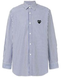 COMME DES GARÇONS PLAY - Striped Black Heart Shirt - Lyst