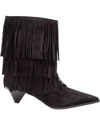 Michael Kors - Suede Ankle Boot With Fringe - Lyst