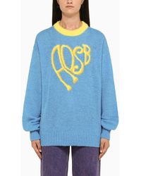 ANDERSSON BELL - Blue/yellow Crew-neck Sweater - Lyst
