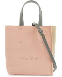 Marni - And Calfskin Shopping Bag With Handles - Lyst