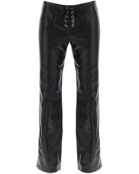 ROTATE BIRGER CHRISTENSEN - Straight Cut Pants In Faux Leather - Lyst