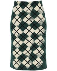 Burberry - "Knitted Diamond Pattern Midi Skirt - Lyst