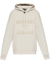 Emporio Armani - Logo Cotton Hoodie - Lyst