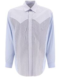 Maison Margiela - Yoke Stripe Cotton Shirt - Lyst