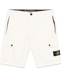 Stone Island - Old Effect Cotton Cargo Bermuda Shorts - Lyst