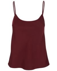 Plain - Bordeaux Top With Spaghetti Straps - Lyst