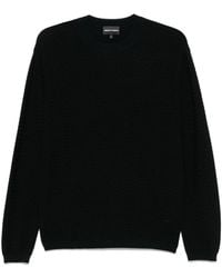 Emporio Armani - Wool Blend Crewneck Sweater - Lyst