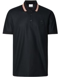Burberry - Black Cotton Polo Shirt - Lyst