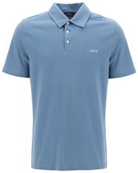 A.P.C. - Austin Polo Shirt With Logo Embroidery - Lyst