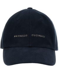 Brunello Cucinelli - Logo Embroidery Cap Hats - Lyst