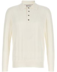 Brunello Cucinelli - Knitted Polo Shirt - Lyst