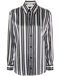 Fendi - Striped Silk Satin Shirt - Lyst