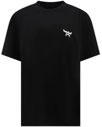 MCM - T-Shirt With Embroidered Logo - Lyst