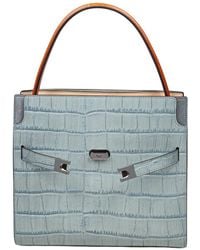 Tory Burch - Crocodile Print Leather Handbag - Lyst