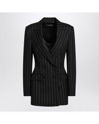Dolce & Gabbana - Double-Breasted Pinstriped Jacket - Lyst
