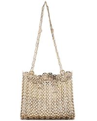 Rabanne - '1969' Gold-colored Shoulder Bag With Brass Discs Woman - Lyst