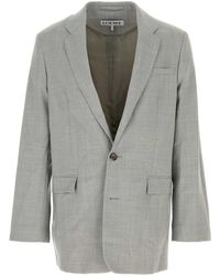 Loewe - Grey Wool Blazer - Lyst