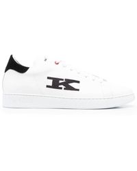 Kiton - Monogram-embroidered Low-top Sneakers - Lyst